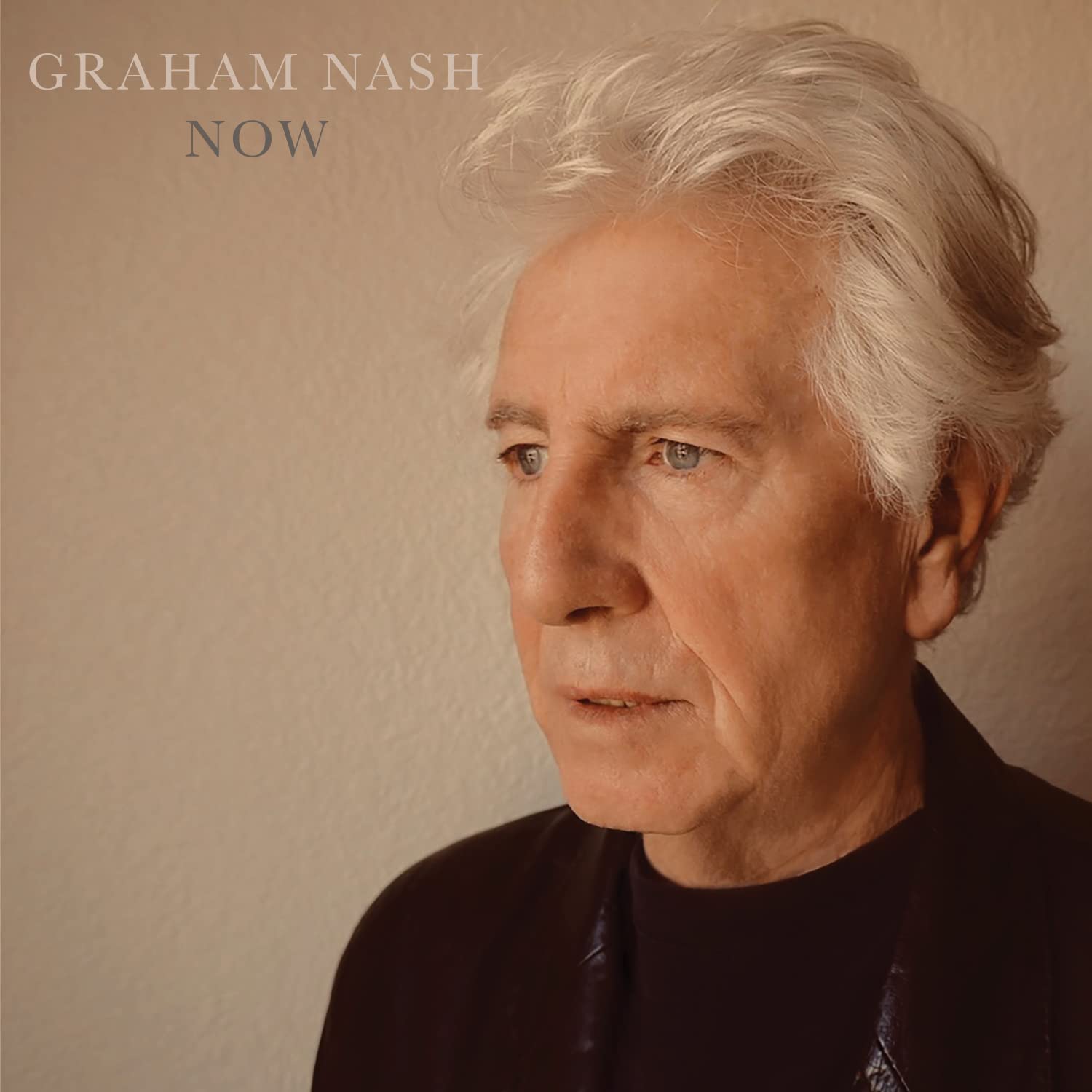 Album cover for Graham Nash’s “Now” featuring a portrait of the artist.