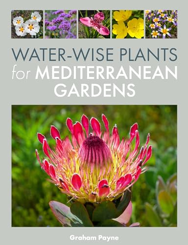 Book cover featuring colorful Mediterranean plants, including a pink pincushion protea.