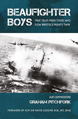 Book cover showing Beaufighter aircraft attacking a ship at sea in black and white.