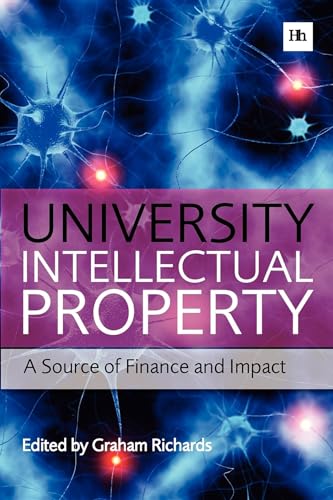 Book cover: "University Intellectual Property" with a blue, neural network background.