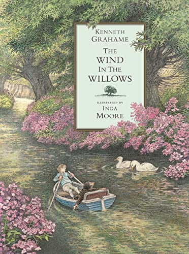 Book cover: "The Wind in the Willows" with a riverside scene.
