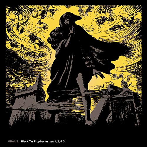 Black and yellow album cover with a shadowy figure and cityscape.