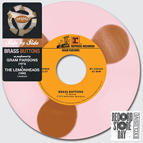 7-inch vinyl record label for Gram Parsons and The Lemonheads’ “Brass Buttons.”