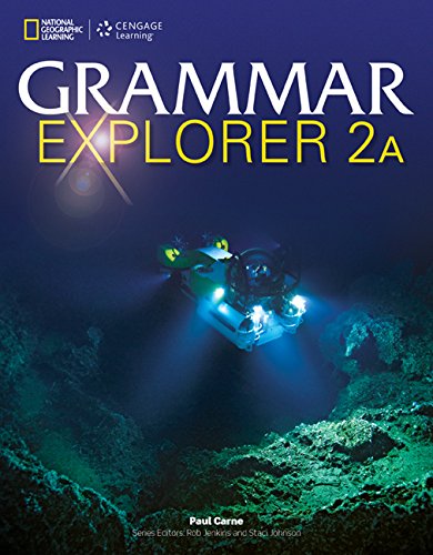 Textbook cover: "Grammar Explorer 2A" with underwater remotely operated vehicle.
