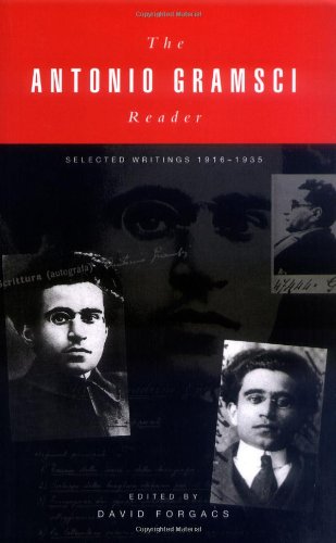 Book cover for The Antonio Gramsci Reader featuring black and white portraits of Gramsci.