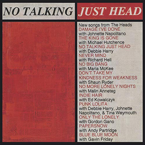 Red album cover listing song titles and featured artists in white text.