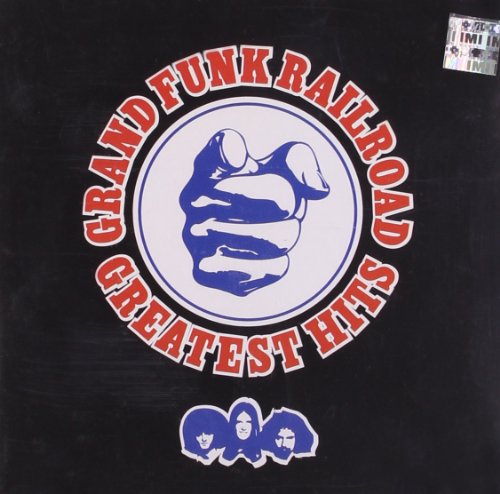 Grand Funk Railroad Greatest Hits CD cover featuring a pointing finger and band member silhouettes.