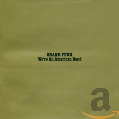 Grand Funk Railroad album cover with white text on a solid hot pink background.