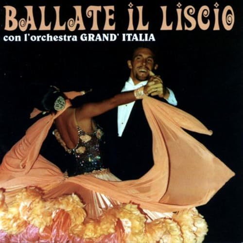 Couple dancing liscio, Italian folk dance, album cover art.