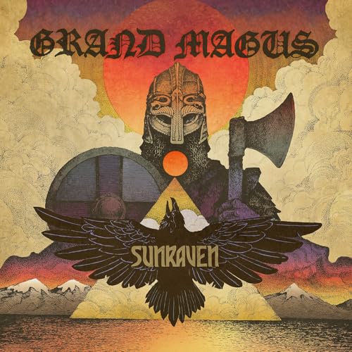 Album cover showing a Viking warrior with an axe and shield behind a raven.