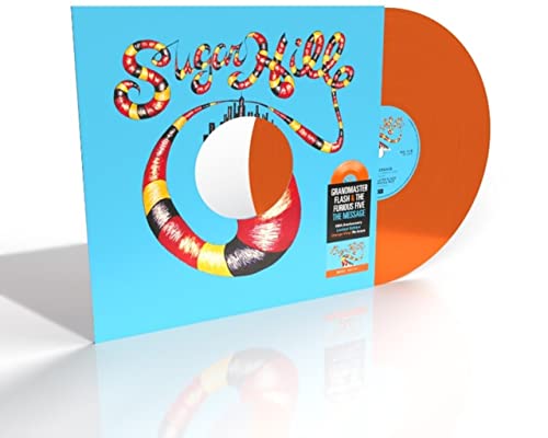 The Message" vinyl record by Grandmaster Flash & The Furious Five, orange disc.