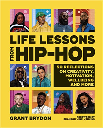 Book cover: "Life Lessons from Hip-Hop" featuring portraits of hip-hop artists.