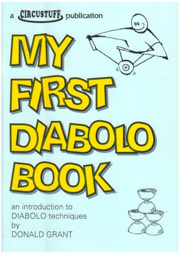 Book cover with yellow text, a diabolo, and a stick figure performing.