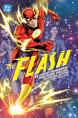 Comic book cover featuring The Flash running with a cosmic, colorful background.
