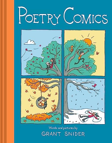 Book cover titled Poetry Comics showing four panels of children playing in different seasons.