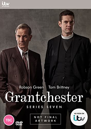 Grantchester" Series 7 DVD cover featuring Robson Green and Tom Brittney.
