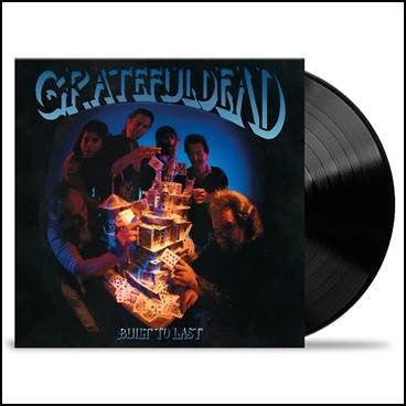 Grateful Dead "Built To Last" vinyl record with band and card tower cover.