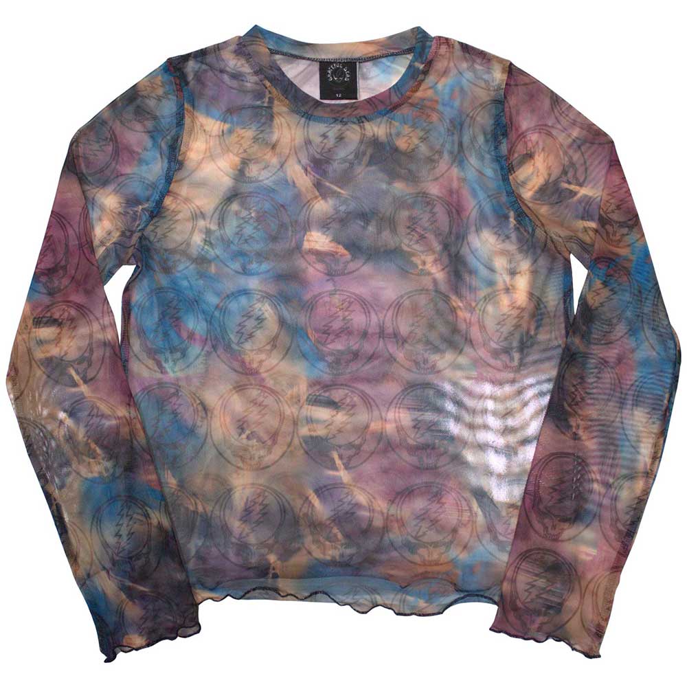 Long sleeve t-shirt with all-over print of Steal Your Face skull design.