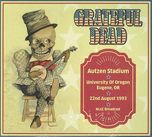 Skeleton in top hat playing banjo, Grateful Dead concert poster.