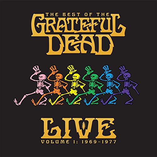 Grateful Dead album cover featuring colorful skeletons dancing in a line.