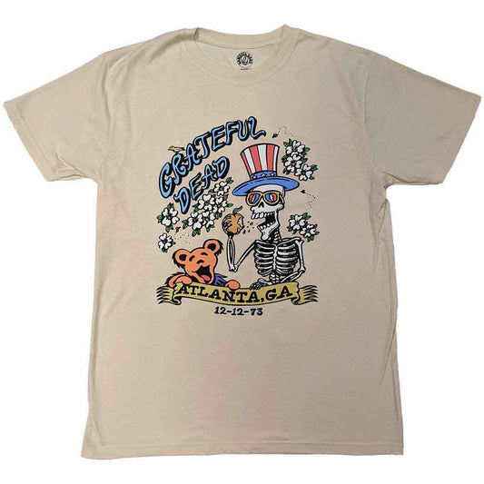 Black unisex t-shirt featuring a colorful floral Grateful Dead graphic on the front.