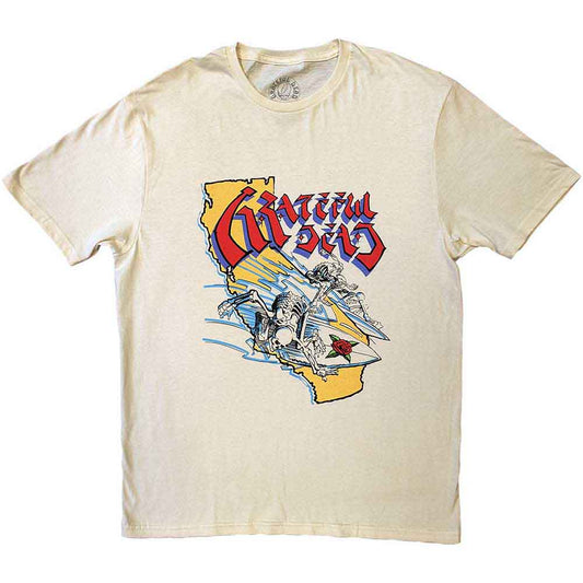 Unisex black t-shirt featuring a Grateful Dead California graphic design on the front.