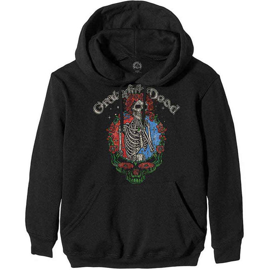 Gray hoodie with a colorful floral Steal Your Face skull graphic, size XX-Large.