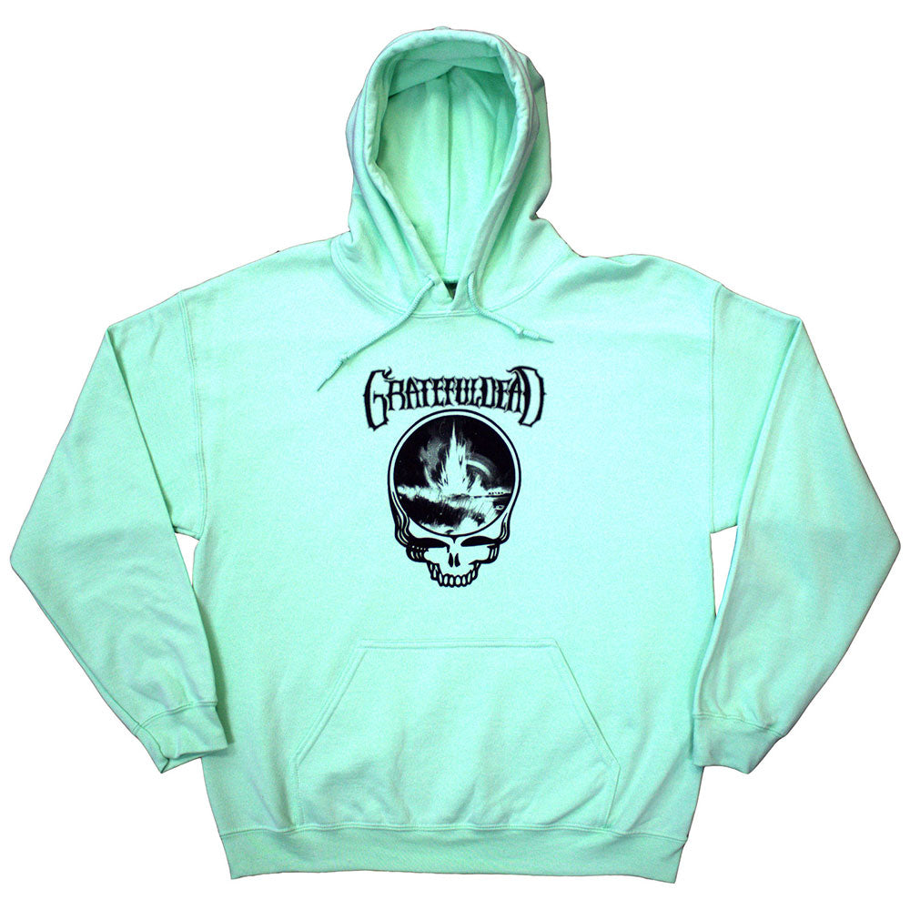 Green unisex pullover hoodie featuring a Grateful Dead Old Faithful graphic on the front.