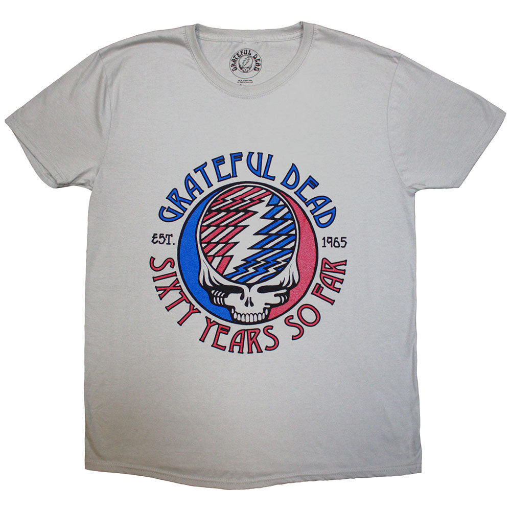 Black unisex t-shirt featuring a classic Grateful Dead Steal Your Face skull logo.