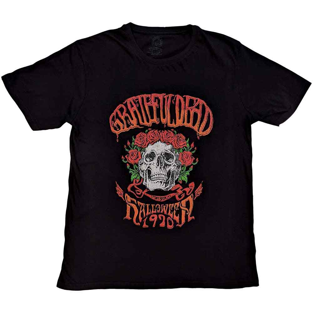 Black unisex t-shirt featuring a graphic of a Grateful Dead skull logo.