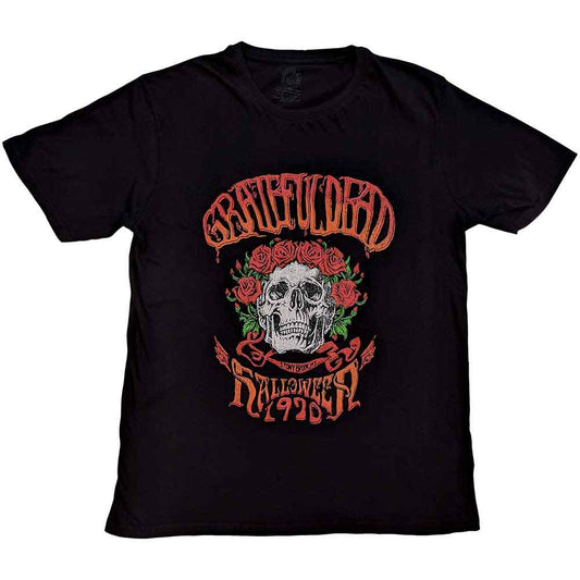 Black unisex t-shirt featuring a graphic of a Grateful Dead skull logo.