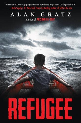 Book cover: boy in a life raft against stormy seas.