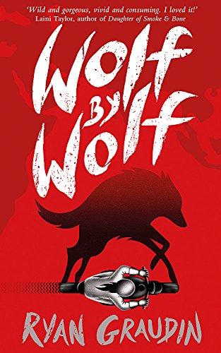 Book cover with red background, white text, and silhouette of a wolf and motorcycle.