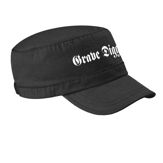 Black army cap with white "Grave Digger" logo on the front.