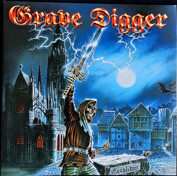 Grave Digger "Excalibur" vinyl album cover with a skeletal figure and castle.