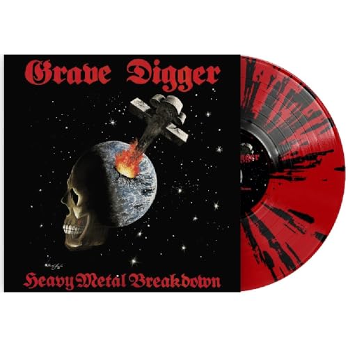 Grave Digger Heavy Metal Breakdown album cover with a red and black splatter vinyl.