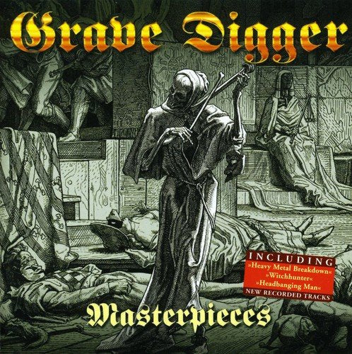CD cover for Grave Digger’s “Masterpieces” featuring a grim reaper figure.