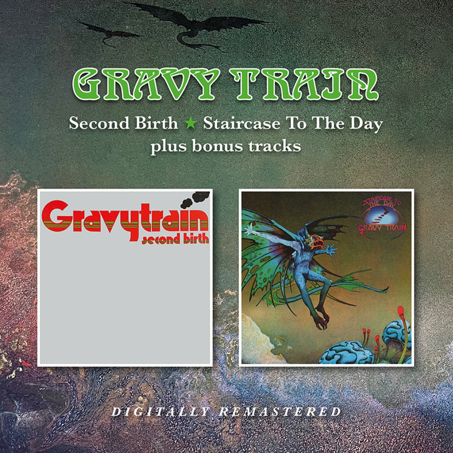 CD cover art for Gravy Train featuring two album artworks against a textured background.