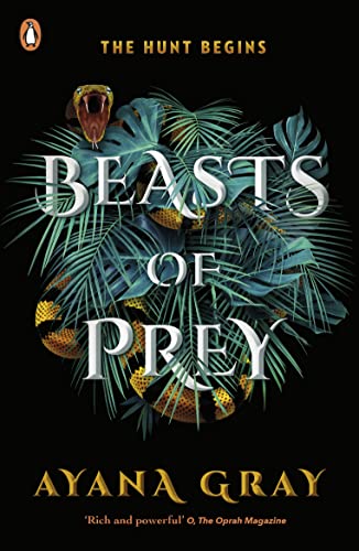 Book cover featuring a snake coiled in tropical foliage against a black background.