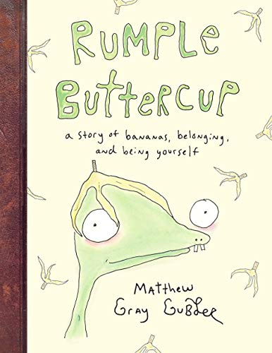Book cover featuring a green creature with a banana peel on its head.