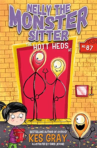 Book cover: girl with monsters, bright colors, titled "Nelly the Monster Sitter.