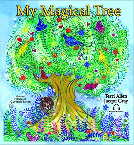 Colorful illustrated children’s book cover featuring a tree with birds and animals.