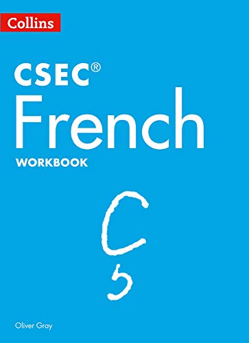 Blue cover with white text: “CSEC French WORKBOOK” and a cursive “C”.