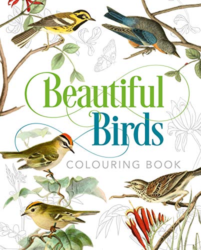 Colouring book cover with detailed illustrations of various bird species.