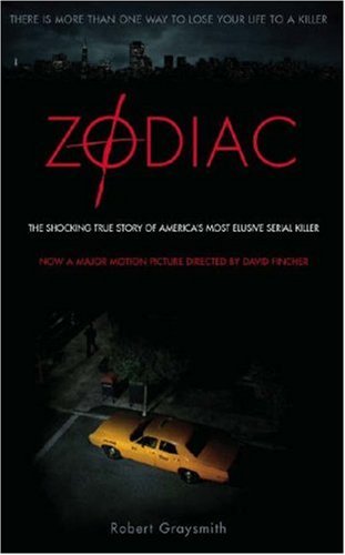 Book cover for “Zodiac” with red title and a nighttime city scene.