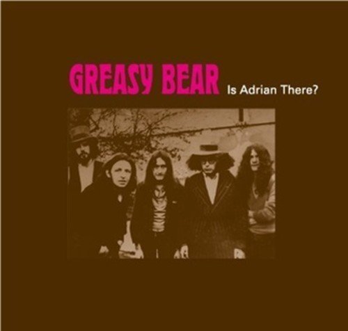 Vinyl LP cover for Greasy Bear’s “Is Adrian There?” featuring a band photo.