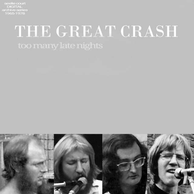 Album cover with band name and four black and white portraits of male musicians.