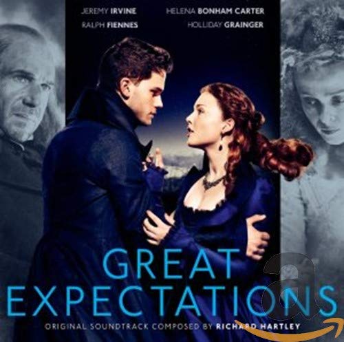 “Great Expectations” CD cover featuring actors in period costume.