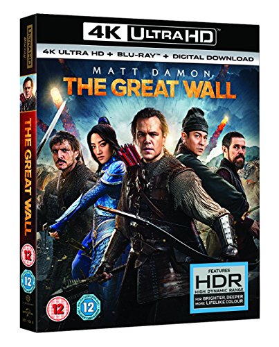 "The Great Wall" Blu-ray case featuring Matt Damon and others in medieval armor.