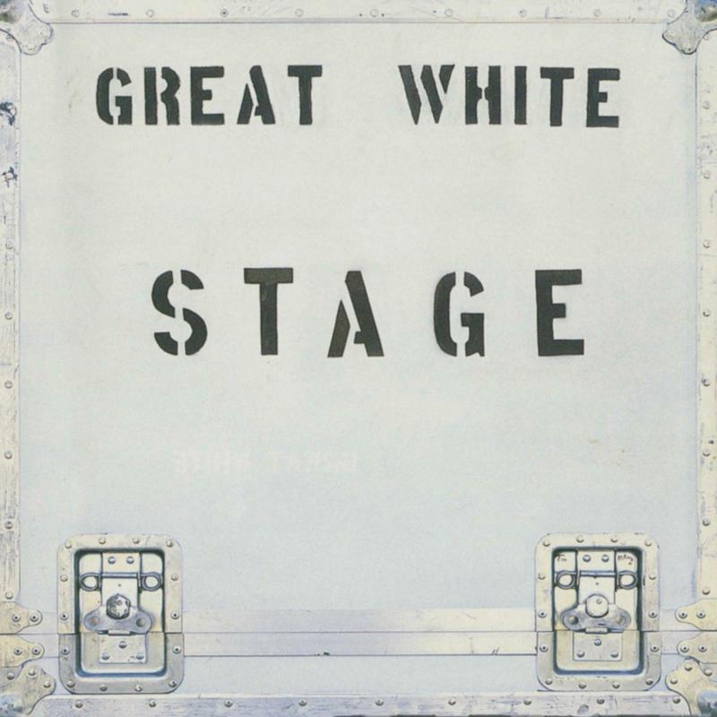 Great White - Stage" vinyl record album cover, textured silver case.